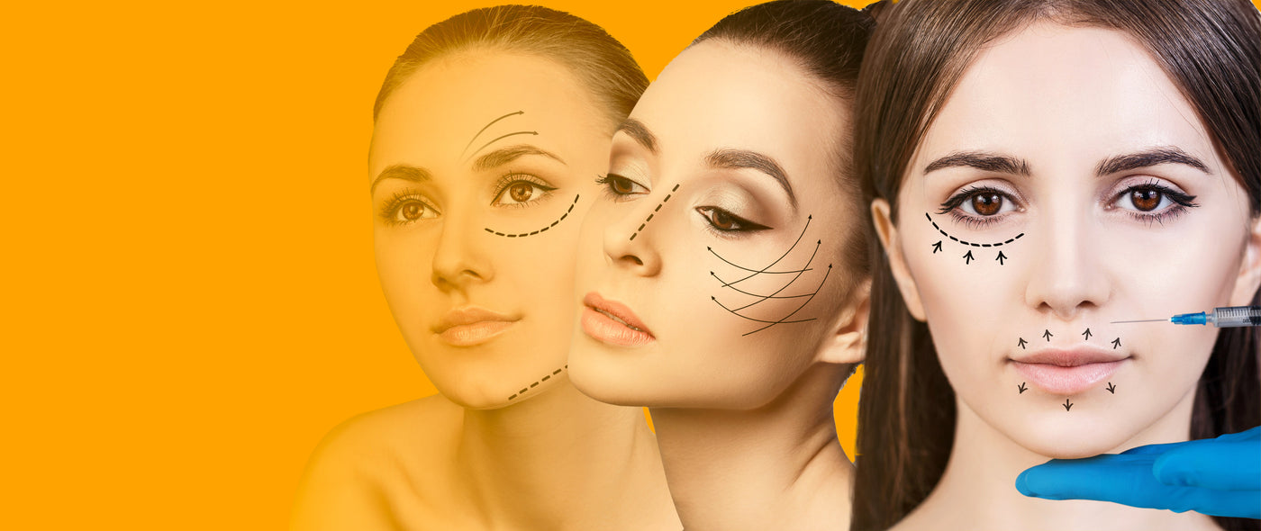 Areas on face for facial rejuvenation treatment